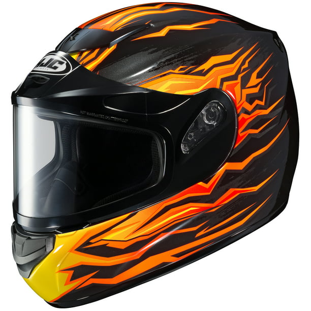 HJC CS-R2 Flame Motorcycle Helmet Black Orange XL Extra Large Full Face 